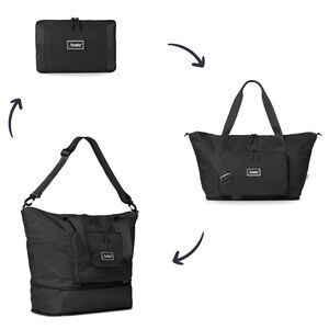 NEW | The Foldie Travel Bag Convertible BLACK Weekender Duffel packable bag eu